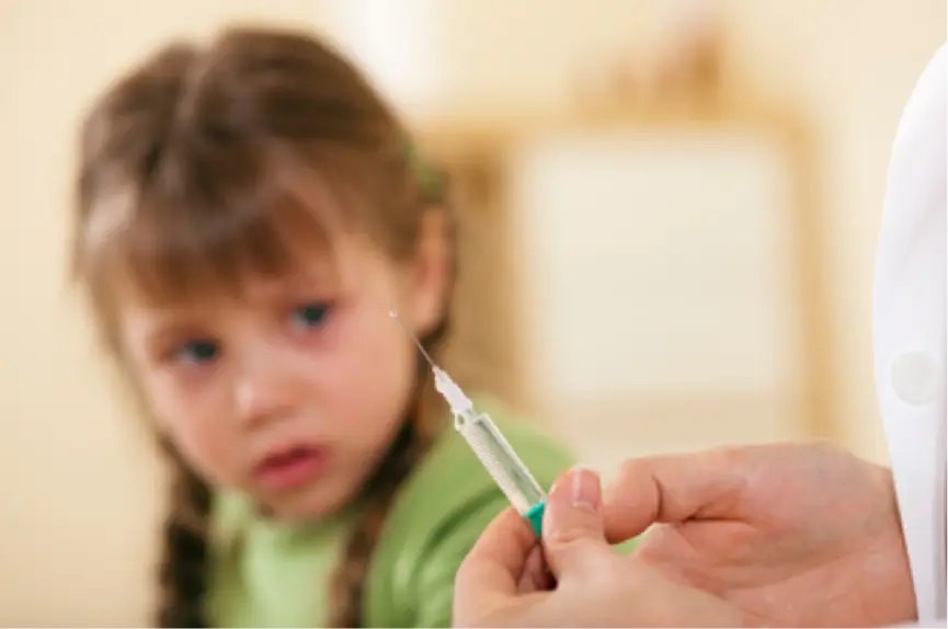 Young child with botox injection